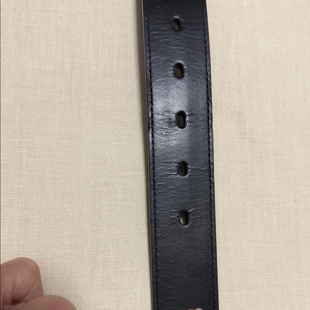 Men's Schmidt Workwear 52” Black Leather Belt with Silver Buckle. NWT